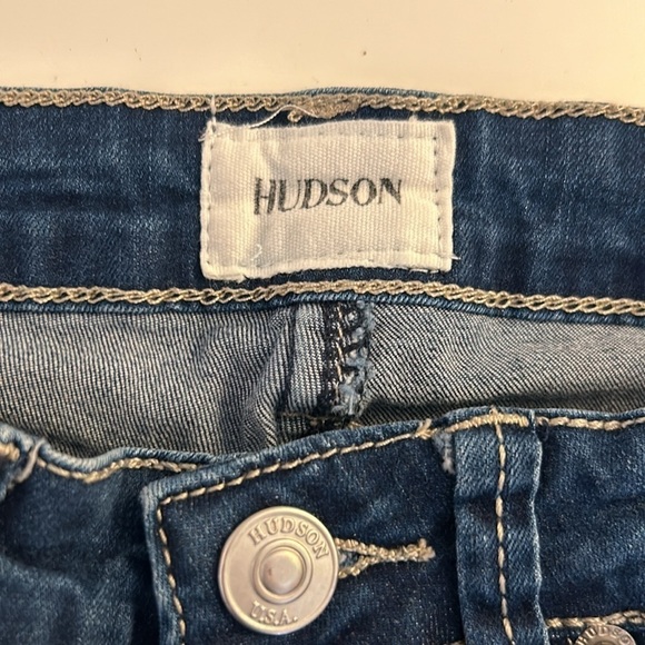 Hudson Girl's Distressed Dark Wash Skinny Jeans Size 10 - Picture 7 of 8